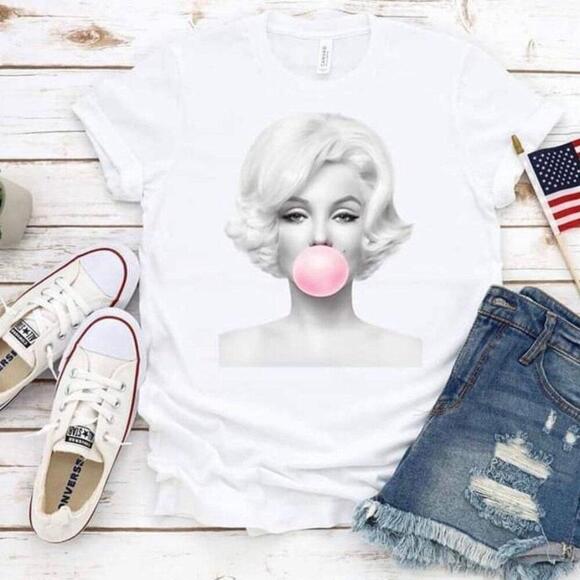 Other - Marilyn Monroe Bubblegum Graphic T-Shirt Pop Culture Icon Fan Gift Casual Tee